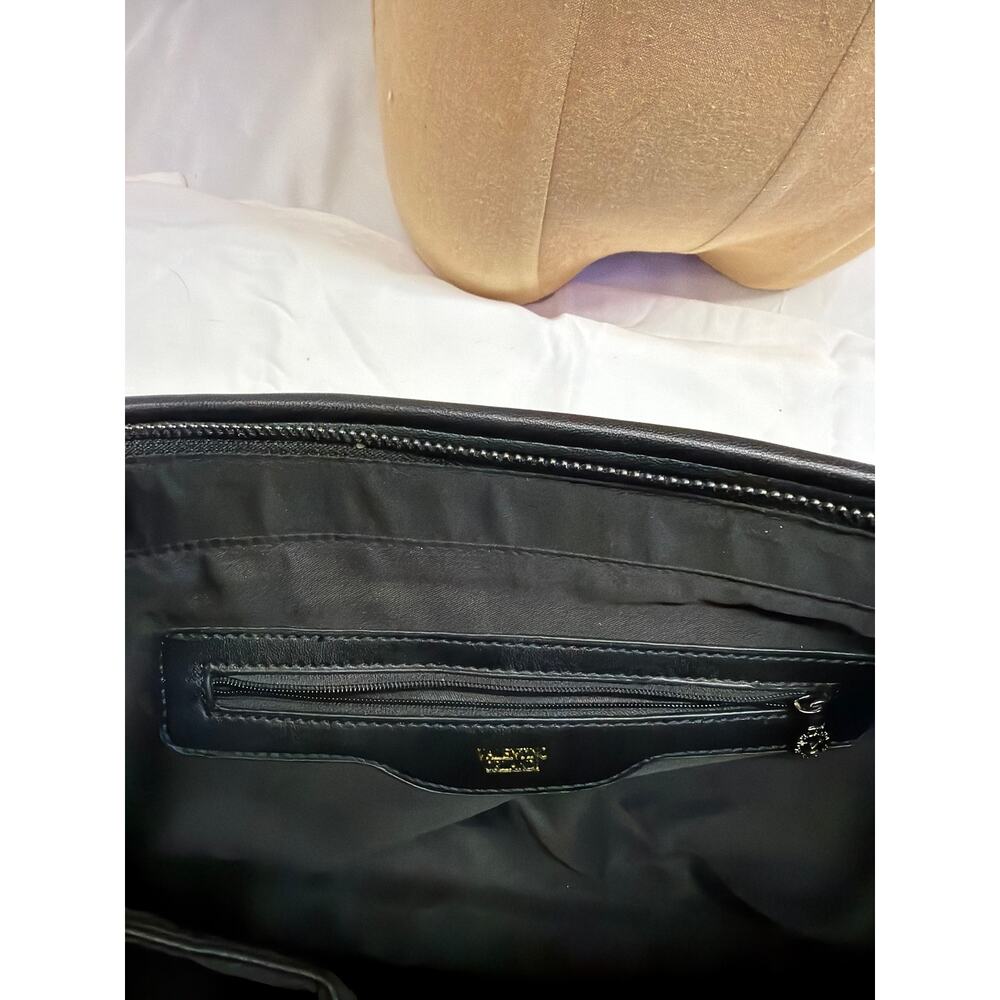 Valentino Orlandi !!! Black Embossed Leather Handbag –Shoulder Bag – V Logo - Picture 9 of 10